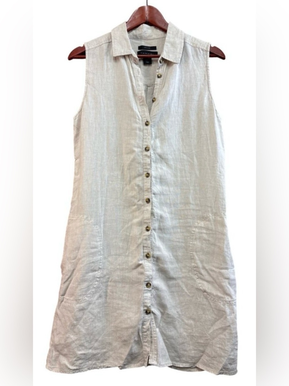 Tahari • 100% linen • button front • shirt/dress/tunic • medium